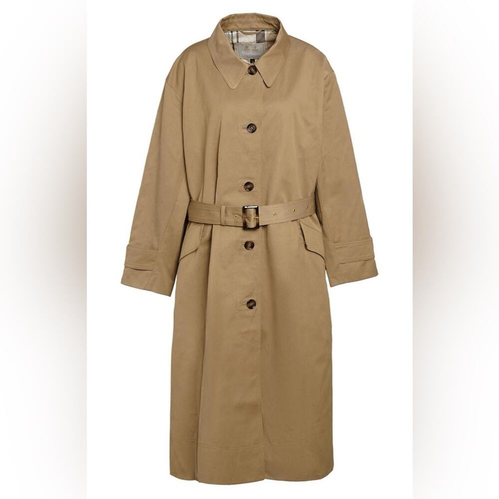 Barbour Opal Showerproof Trench Coat Rosewood/Rosewood Tartan